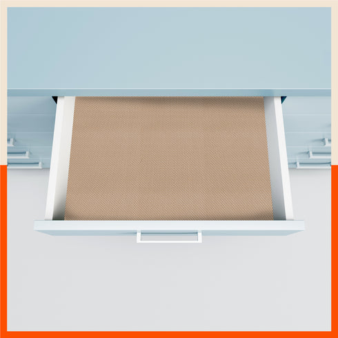 Vega Multipurpose Diamond Texture Shelf Liner | Beige ( 45cm X 150cm 380 GSM Pack of 3 )